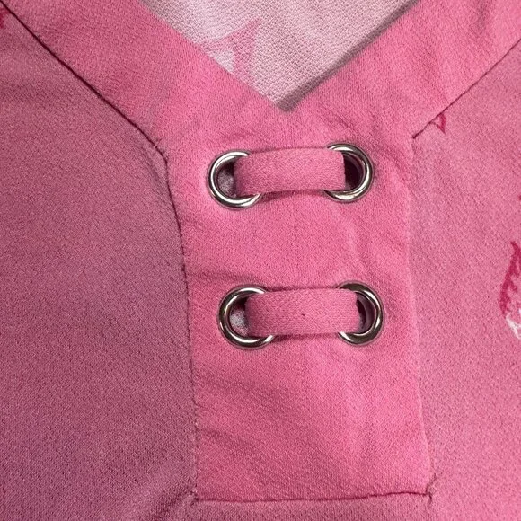 JM Collection Short sleeve Tunic Top with Cut Out Neckline Color Pink Size M - Picture 5 of 5